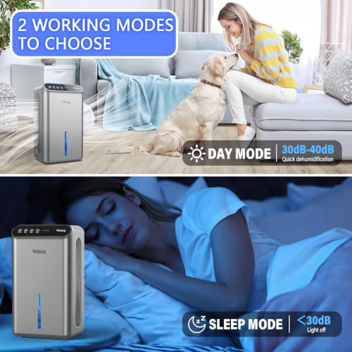 Home Dehumidifier 98 OZ Tank with Drain Hose and Sleep Mode