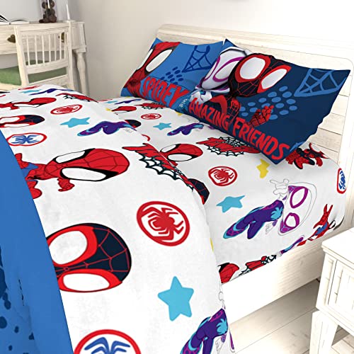 Jay Franco Spidey and Friends 4-Piece Full Sheet Set - Soft Microfiber Bedding