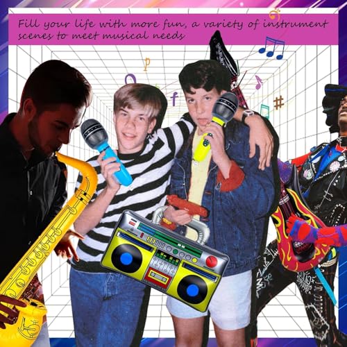 10-Piece Inflatable Rock Star Instrument Set for Party Decorations
