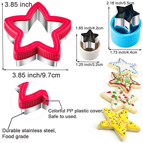 Star Cookie Cutter Set 9-Piece Stainless Steel & Plastic Sandwich Molds