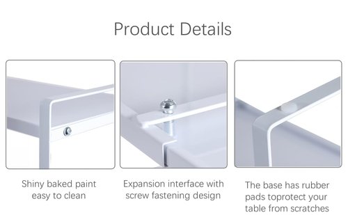 Expandable Cabinet Shelf Organizer Riser for Kitchen Pantry Cupboard Under Sink Countertop (white, 8.2’’D * 12.2-21.6’’W * 7.7’’H)
