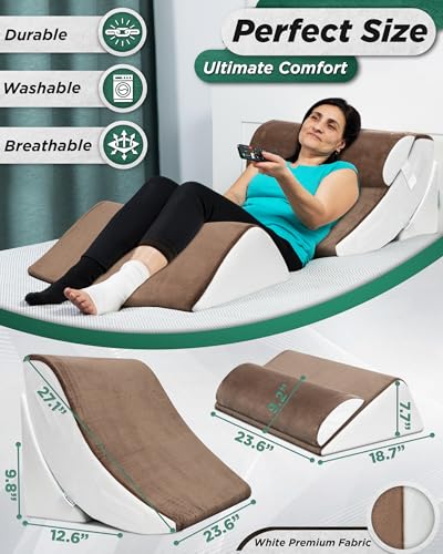 4-Piece Orthopedic Bed Wedge Pillow Set for Recovery