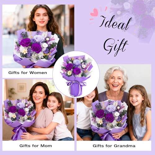Preserved Rose Flower Bouquet in Gift Box | Handmade Eternal Roses