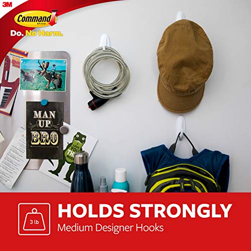 Medium Adhesive Hooks with Strips - No Tools Required, Damage-Free Organization