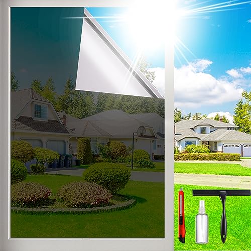 One Way Privacy Window Film - Heat & UV Blocking Tint, 17.5" x 78.74"