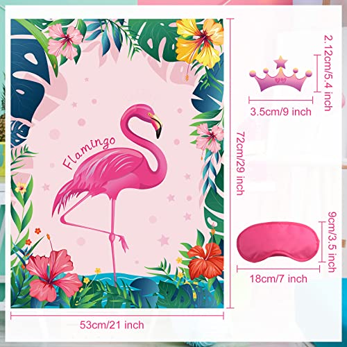Pin the Crown on the Flamingo Party Game with 24 Stickers and Blindfolds