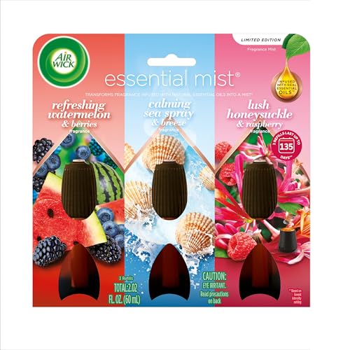 Essential Oil Mist Air Freshener Refill 3-Pack - Assorted Scents