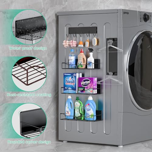 5-Pack Heavy-Duty Magnetic Storage Shelves for Laundry Room and Kitchen
