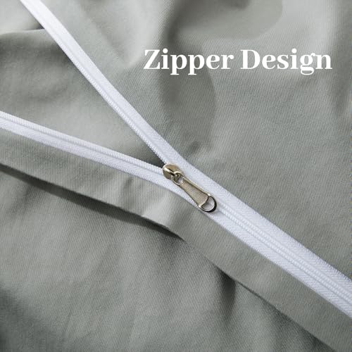 Grey Cotton Duvet Cover for Weighted Blanket 60"x80" - Soft & Breathable