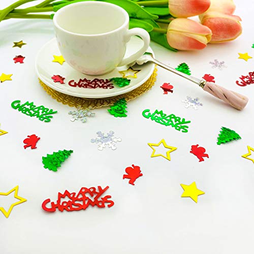 Werich Christmas Confetti Mix, 1.6 oz Red Green Silver Foil Table Scatter (Merry Christmas) – party decor
