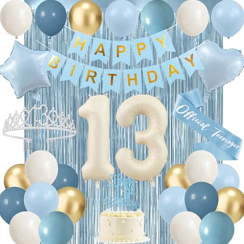 Light Blue 13th Birthday Decorations Kit for Girls - Official Teenager Set