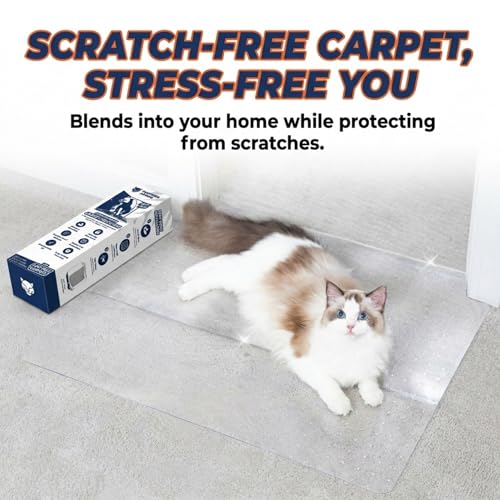 Clear Plastic Carpet Protector for Doorways - Heavy Duty Cat Scratch Guard