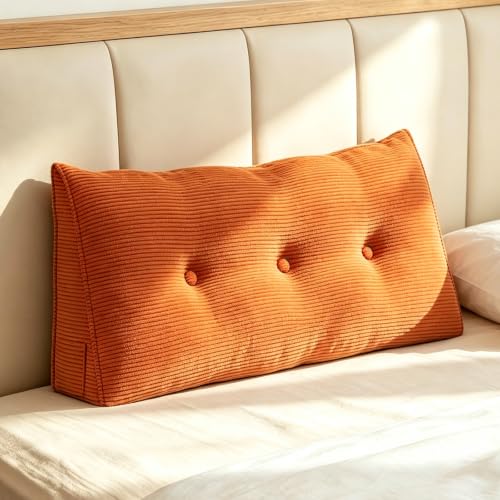 Wedge Pillow for Sitting Up in Bed - Corduroy Backrest Support