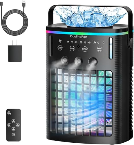 Portable Air Conditioner Fan with Remote, 1000ml Mini Evaporative Cooler