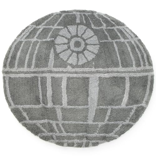 Round Grey Galaxy Area Rug - 3x3 ft Plush Space-Themed Floor Mat for Bedroom