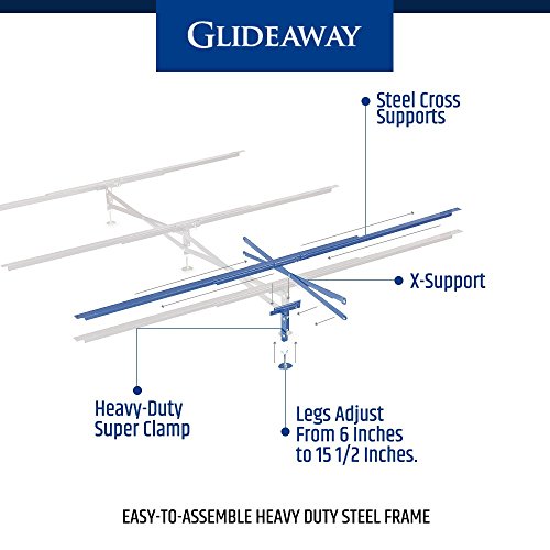 Heavy-Duty Steel Bed Frame Center Support System with Adjustable Legs
