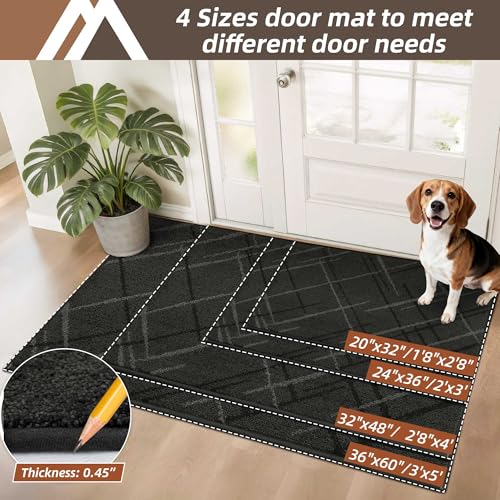 Non-Slip Low Profile Entryway Doormat - Absorbent Washable Rug, 48"x32"