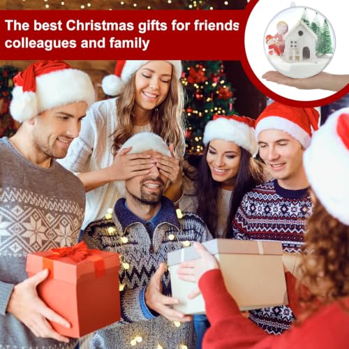 Syhood 15 Pcs Clear Fillable Christmas Ornaments 7.87 Inch Large Balls