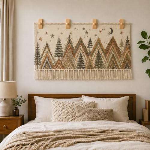 Wooden Tapestry Hangers for Wall Display - 4 Pack Quilt & Rug Clips