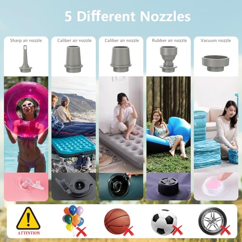 Mini Electric Air Pump for Inflatables with LED Light - Rechargeable & Portable
