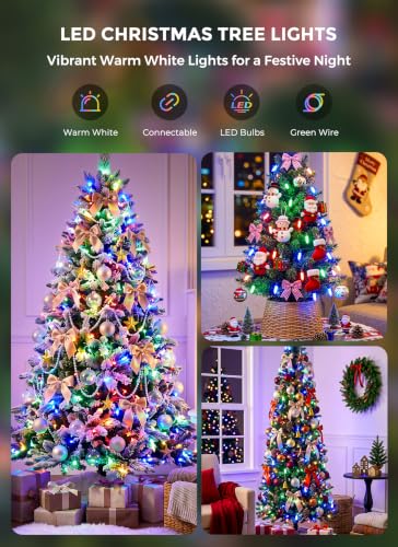 Brightown 32ft LED Christmas Lights 100-Count Multicolor Diamond Bulbs (Indoor/Outdoor) – 8 Modes