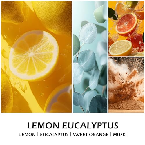 Lemon Eucalyptus Scented Soy Wax Candle - 7 oz Aromatherapy Jar Candle