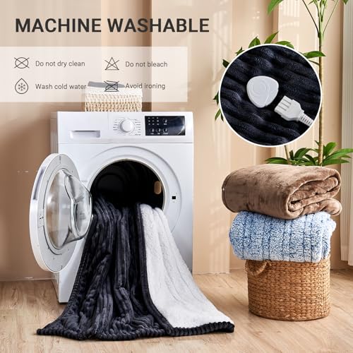 Electric Heated Throw Blanket - Soft Flannel with 10 Heat Levels