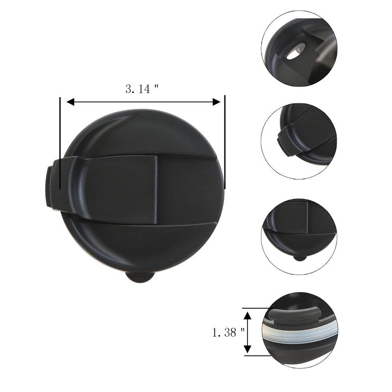 Topadorn Mug Lids - Suitable for Ceramic Coffee Travel Tea Latte Cups, Black