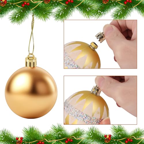 Gold 100 Pcs Christmas Ornament Caps, 0.6x0.47in Plastic Hanger Caps
