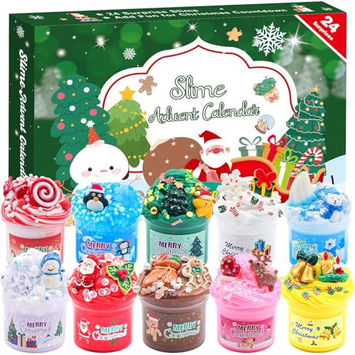 KYEVIS 2026 Slime Advent Calendar – Green, 24 Days of Creative Fun for Kids