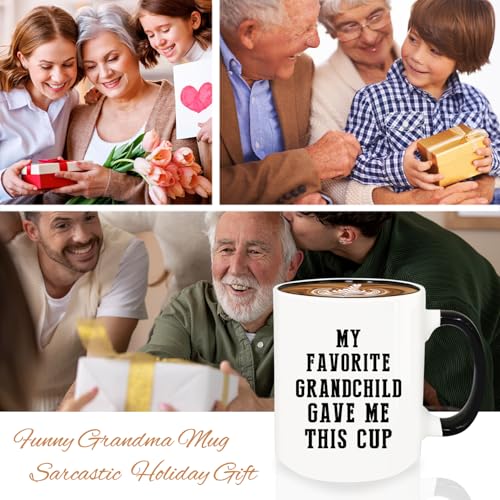 My Favorite Grandchild Gave Me This Ceramic Coffee Mug Gifts - White-Grandchild (12oz) Grandpa Grandma Cup