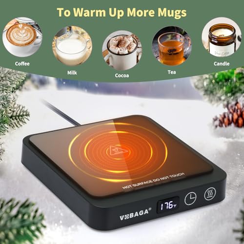 VOBAGA 15oz Coffee Mug Warmer & Set for Desk, Digital Temperature Control