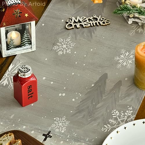 Artoid Mode 13x108 Inch Christmas Table Runner - Silver, 100% Polyester
