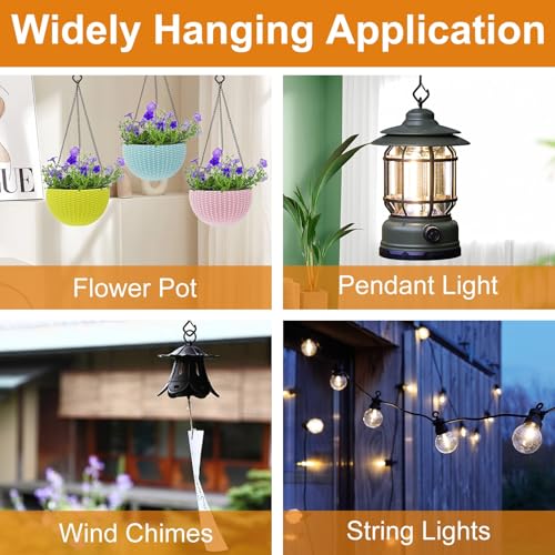 30 PCS Heavy Duty Screw Hooks with Safety Buckle for String Lights & Plants