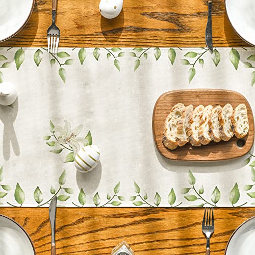 Artoid Mode Easter Table Runner 13 x 108 Inch Off White Spring Holiday Decor
