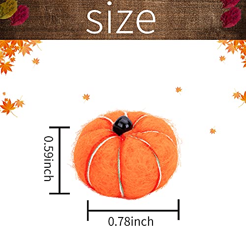 36 Pcs Mini Wool Felt Pumpkins, Handmade Fall Autumn Decor for DIY Crafts