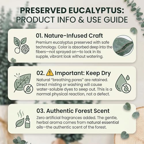 16 PCS Dried Eucalyptus Stems for Shower, 17-Inch Natural Hanging Greenery