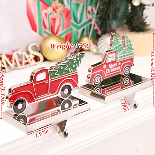 WAYTOSUC N-Truck 2 Pack Christmas Truck Stocking Hangers - Mantel/Window/Table Hooks