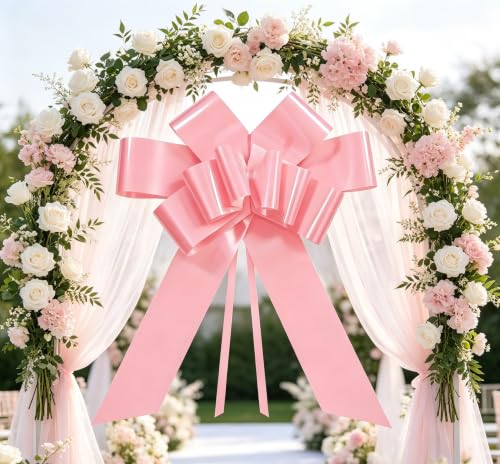30-Inch Giant Pink Car Bow - Large Pull Bow for Vehicles & Big Gifts