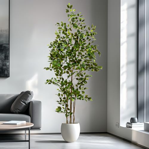 7ft Artificial Ficus Tree - Realistic Faux Plant for Home Decor