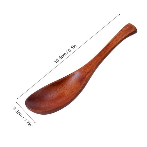 Wooden Spoons for Eating, 2PCS Wooden Serving Spoons Small Wood Spoon for Soup, Coffee, Salad Desserts, Chips, Snacks, Cereal, And Fruit