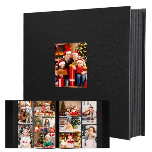 Large Capacity 4x6 Photo Album, 1000 Photos, Leather Cover with Window