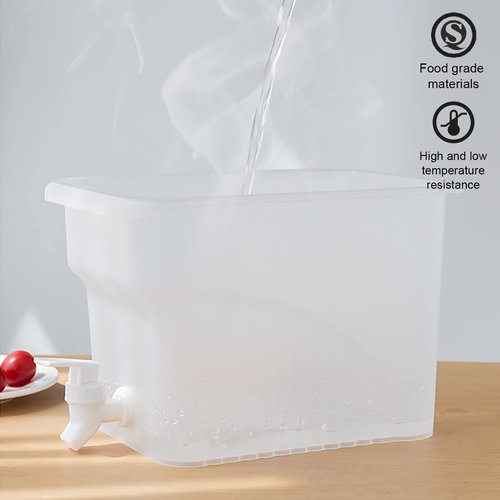 AiSmRu 2 Pcs 1.3 Gallon Fridge Beverage Drink Dispenser with Spigot, Slim Plastic Water Dispenser Cold Drink Dispenser Leakproof for Indoor Outdoor Party BBQ Wedding