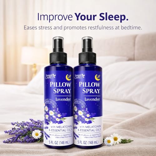 Lavender Pillow Spray with Melatonin & Essential Oils - 2 Pack (5 oz Each)