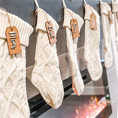 Cable Knit Christmas Stockings 6-Pack - 18-Inch Fireplace Holiday Decor
