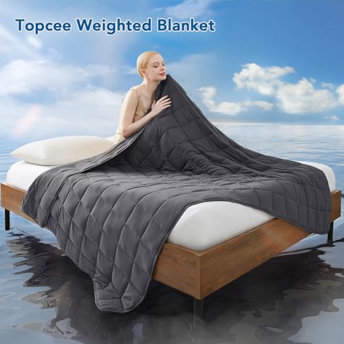 Topcee 20lbs Weighted Blanket 60"x80" Queen - All-Season Cooling Microfiber