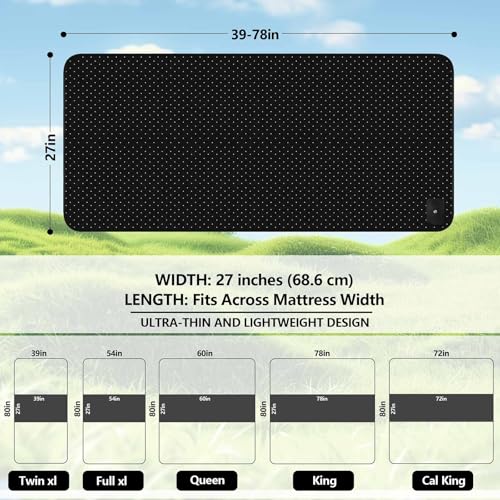 Grounding Mat for Bed - Tear-Resistant PU Leather, King Size (27"x78")