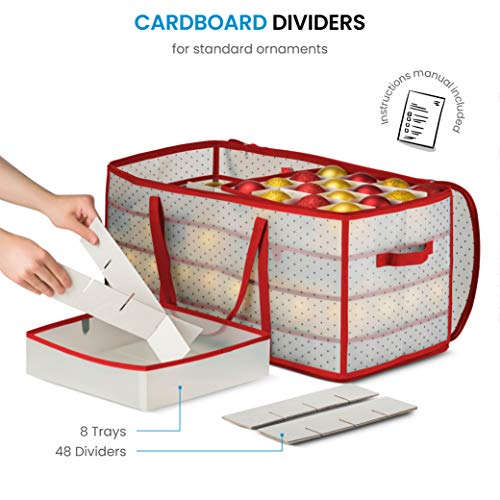 Christmas Ornament Storage Box Holds 128 Ornaments Red