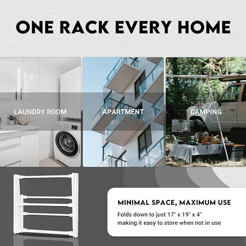 Foldable Clothes Drying Rack - Compact Portable Laundry Rack for Small Spaces