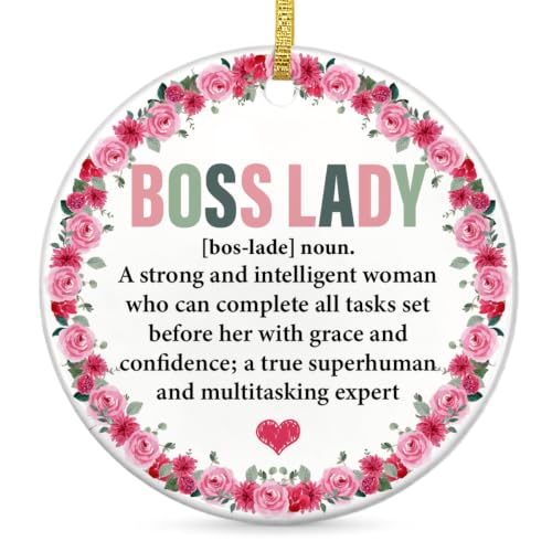Thank You Boss Lady Ornament - Multi-Color Ceramic Christmas Keepsake Plaque